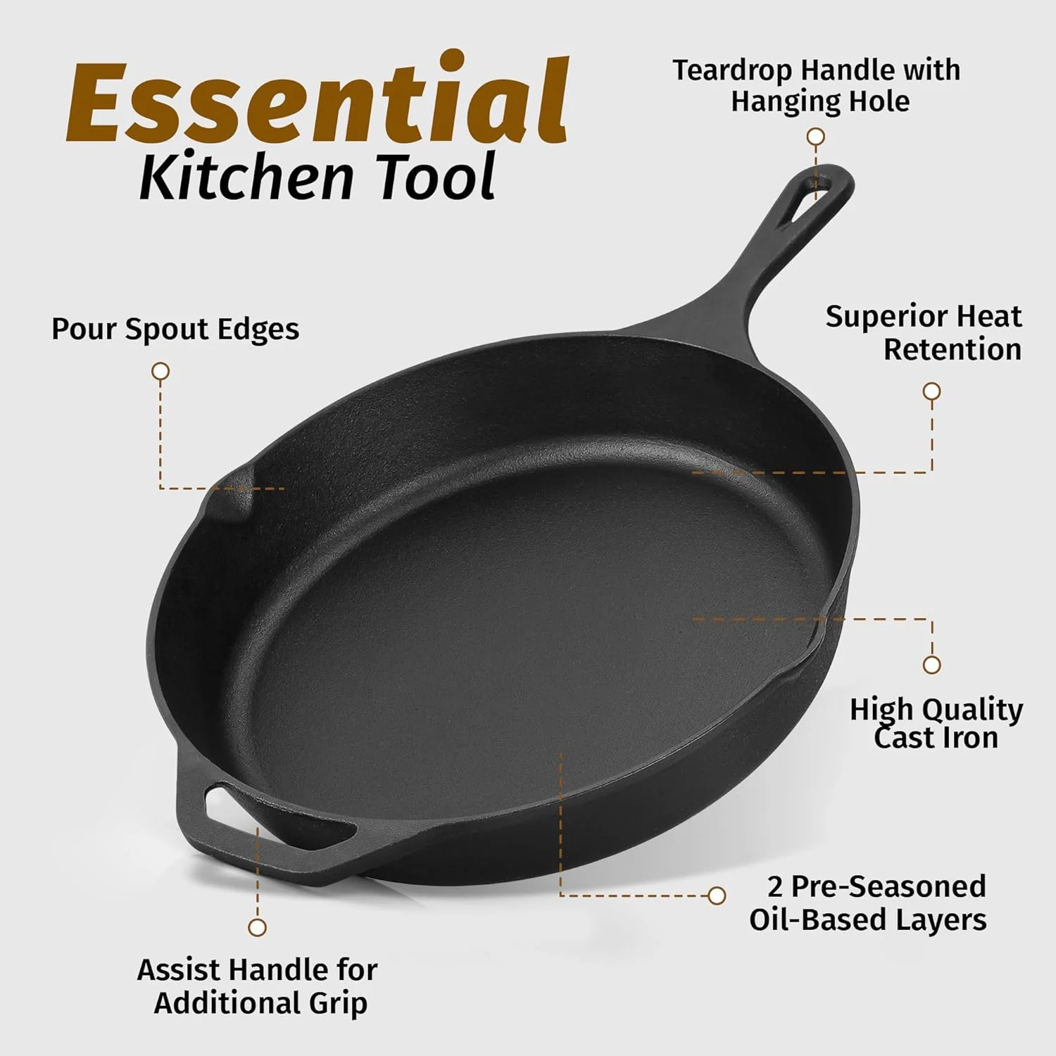 Pre-Seasoned Cast Iron Skillet - Image 3