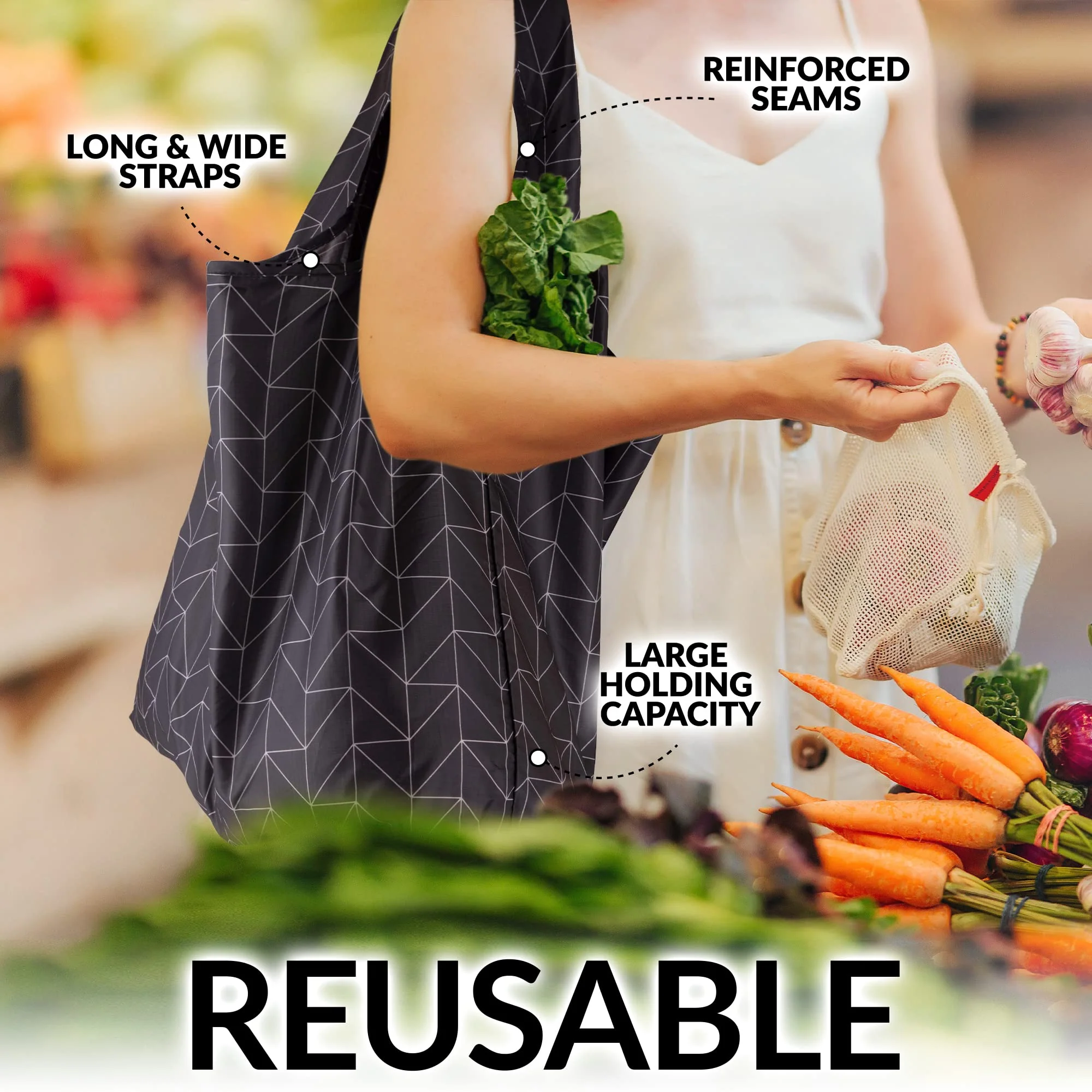 Reusable Grocery Bags - 5 Pack - Image 7