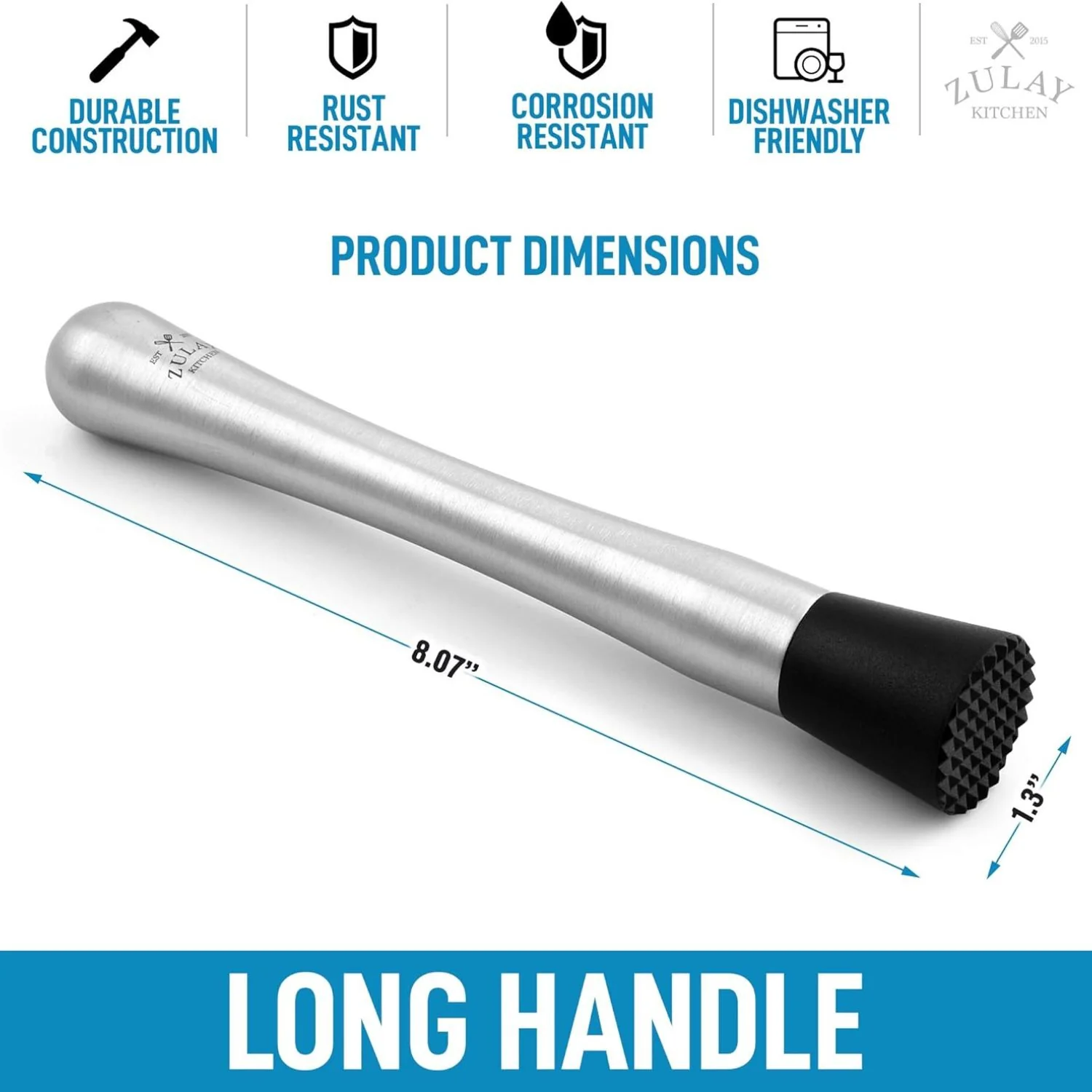 Stainless Steel Cocktail Muddler - Image 3